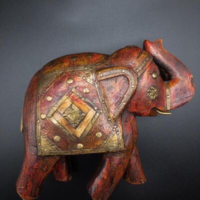 Hand Carved Wood Elephants