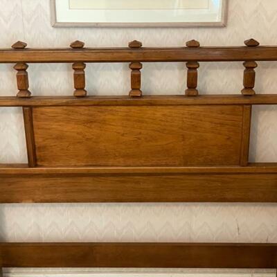 Vintage Twin Bed Frame W/Headboard - 42"H x 41"W x 72"D - $50