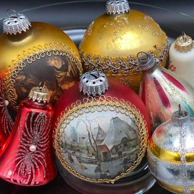'West Germany' 8PC Vintage Christmas Ornaments