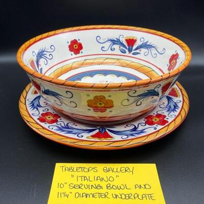 Tabletops Gallery "Italiano" Serving Bowl & Underplate