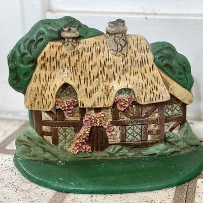 Cast Iron Cottage & Swan Door Stoppers - $30 Pair