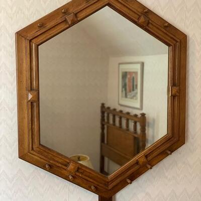 Thomasville 6-Drawer Dresser W/Hexagon Mirror - 72"H x 52"W x 21"D - $180