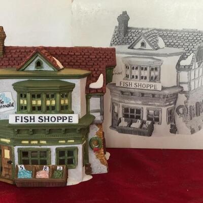 1988 Department 56 Dickens' Village Series "The Mermaid Fish Shoppe"