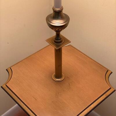 Vintage Brass Table Floor Lamp - 57"H x 16"W x 16"D - $80