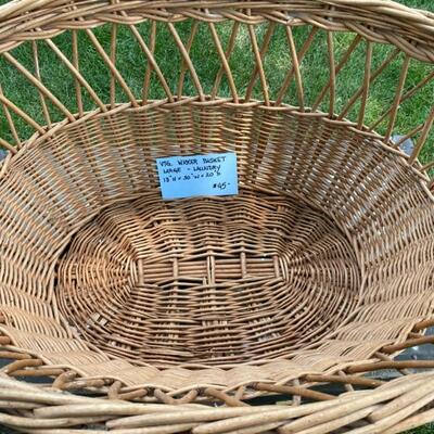 Large Vintage Wicker Laundry Basket