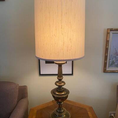 Vintage Stiffel Solid Brass Lamp W/Shade
