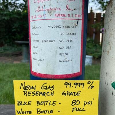 Neon Gas 99.999% Research Grade - 2 Bottles