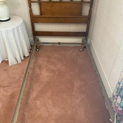 Vintage Twin Bed Frame W/Headboard - 42"H x 41"W x 72"D - $50