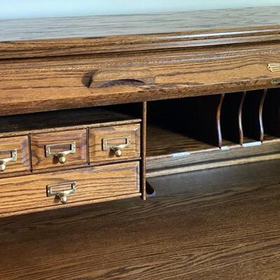 Vintage Oak Roll Top Desk - 46"H x 54"W x 29"D - Please Call For More Details
