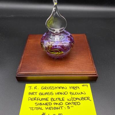 J.R Grossman Hand Blown Perfume Bottle