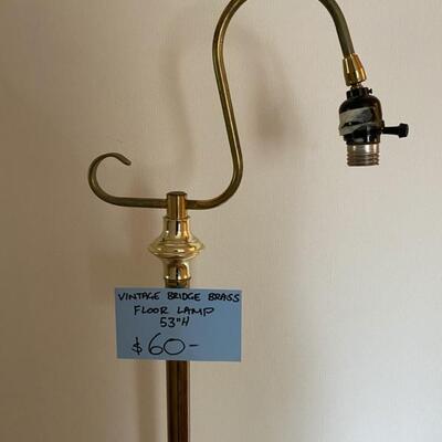 Vintage Bridge Brass Floor Lamp