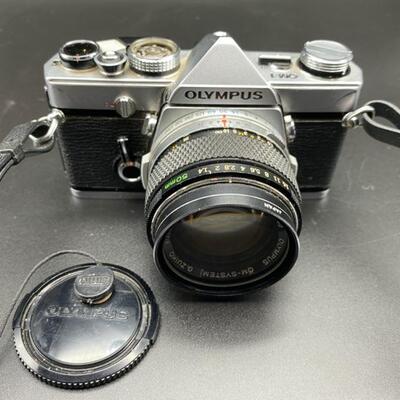 Vintage Olympus OM-1 35mm SLR Film Camera W/50mm Lens & Morris UV Filter
