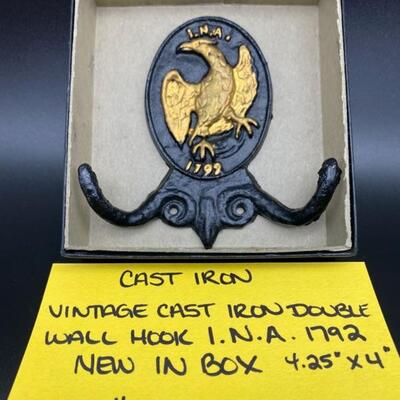 Vtg Cast Iron Wall Hook