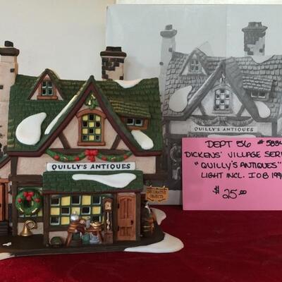 1996 Department 56 Dickens' Village Series "Quilly's Antiques"