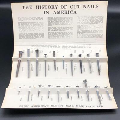 Tremont Nail Co. 1819 Sampler Display Old Fashioned Cut Nails