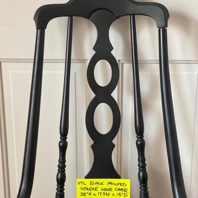 Vintage Black Spindle Wood Chair