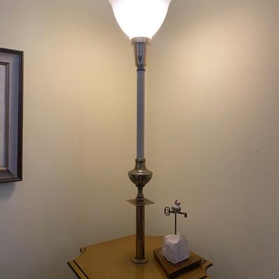Vintage Brass Table Floor Lamp - 57"H x 16"W x 16"D - $80
