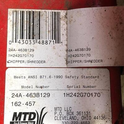 Yard Machine Chipper/Shredder