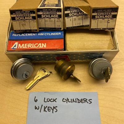 6 Lock Cylinders W/Keys