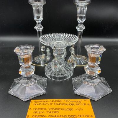Rogaska Crystal & Crystal Candle Holders