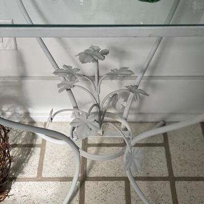 Wrought Iron Outdoor Side Tables - 21"H x 14.5"W x 14.5" - $40 Each
