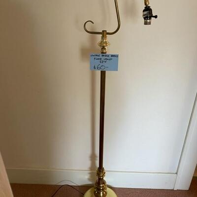 Vintage Bridge Brass Floor Lamp 