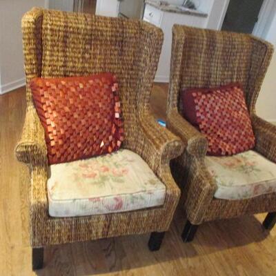 Pottery Barn Pair of Wicker Chairs 