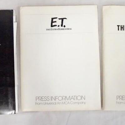 1027	LOT OF THREE MOVIE PRESS KITS. LOT INCLUDES, TWISTER; CONTAINS 3 STILLS & PRODUCTION INFO. E.T. CONTAINS 10 STILLS INCLUDING ONE...