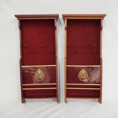 1071	LOT OF TWO HARRY POTTER HANGING WAND DISPLAYS. 18 1/2 IN X 9 IN 2 IN DEEP 
