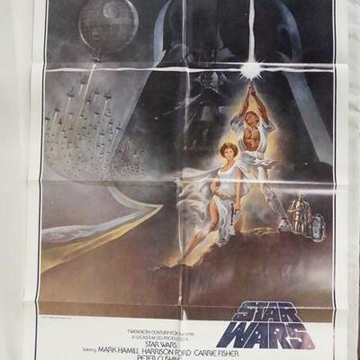 1191	ORIGINAL 1977 STARS WARS ONE SHEET STYLE A MOVIE POSTER. 27 IN X 41 IN  
