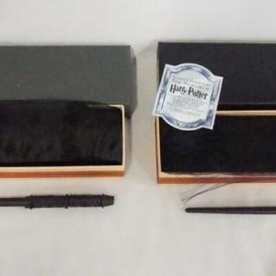 1038	LOT OF TWO HARRY POTTER THE NOBLE COLLECTION WAND REPLICAS, LOT INCLUDES PROFESSOR SNAPE & NARCISSA MALFOY REPLICAS W/  ORIGINAL...