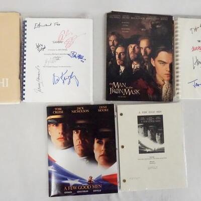 1145	LOT OF THREE MOVIE PRESS KITS W/ SCRIPTS TWO OF WHICH ARE SIGNED. LOT INCLUDES GAHNDI W/ SIGNED SCRIPT, THE MAN IN THE IRON MASK W/...
