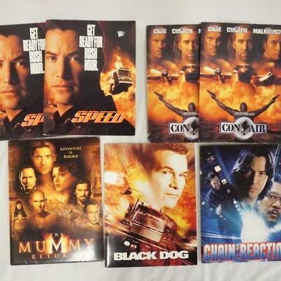 1135	LOT OF SEVEN ACTION MOVIE PRESS KITS, LOT CONTAINS CHAIN REACTION, BLACK DOG, THE MUMMY RETURNS, 2 CONAIR (ONE CONTAINS A SIGNED...