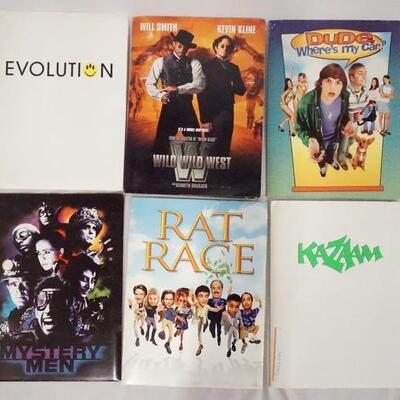 1023	6 MOVIE PRESS KITS, LOT INCLUDES; EVOLUTION, MYSTERY MEN, RAT RACE (INCLUDES A SIGNED PRINT), KAZAAM, DUDE WHERE'S MY CAR, & WILD...