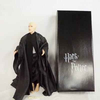1115	HARRY POTTER TONNER LORD VOLDEMORT DOLL APP 18 1/2 IN H COMES W/ STAND, BASE, WAND & ORIGINAL BOX
