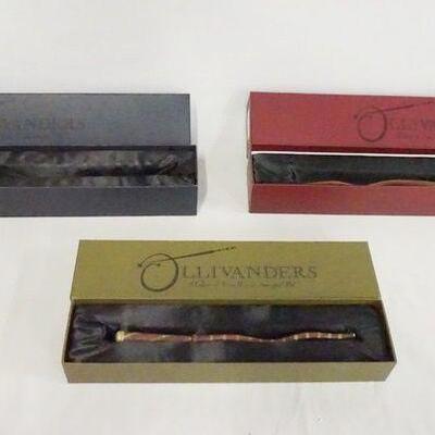 1069	LOT OF THREE WIZARDING WORLD OF HARRY POTTER *OLLIVANDERS* WANDS LOT INCLUDES WILLOW, OAK, & ALDER. IN ORIGINAL BOXES
