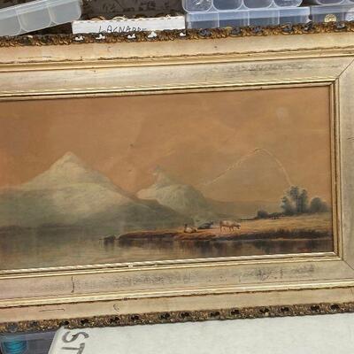 https://www.ebay.com/itm/114940631719	ME7075 AL Barnes Gouache on Board Original Art Local Pickup Mountain Side
