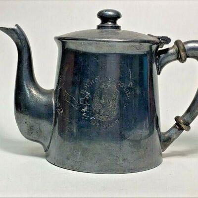 https://www.ebay.com/itm/114918154961	CC0066 SILVERPLATED TEA POT FROM D.H.HOLMES CO. LTD. RESTAURANT
