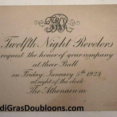 https://www.ebay.com/itm/124835396044	ME7029E Twelfth Night Revelers Invitation 1923 Antique Mardi Gras Krewe
