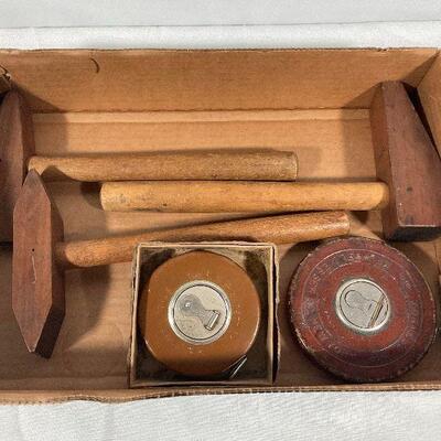 Wood Hammers & Vintage tape Measures