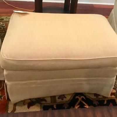 Hickory beige linen upholstered ottoman $149
28 X 19 X 15