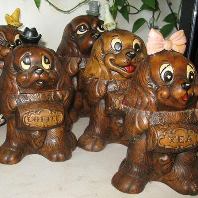 TREASURE CRAFT 5 PIECE DOG CANISTER SET                      
              BUY IT NOW $ 145.00