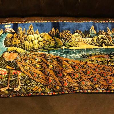 Vintage Woven Peacock Tapestry
