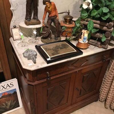 Antique Wash Basin and Marble Top