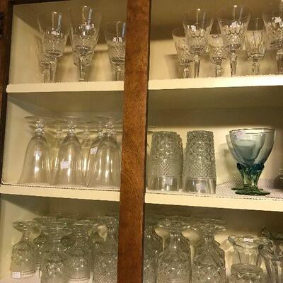Large Assortment of Glass and Stemware