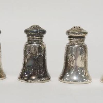 1010	6 SMALL STERLING SILVER SALT & PEPPER SHAKERS, 1 1/4 IN HIGH, 2.15 TOZ
