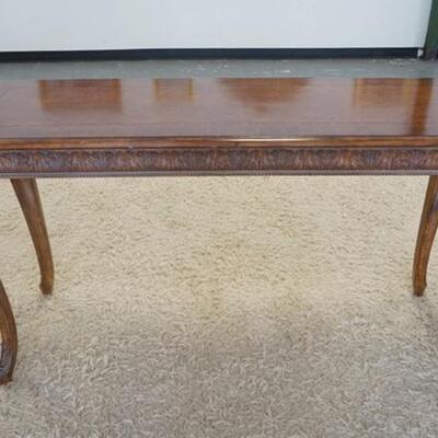 1235	CARVED & INLAID SOFA TABLE, HAS SOME MINOR BUMPS, 54 IN X 19 IN X 30 IN HIGH
