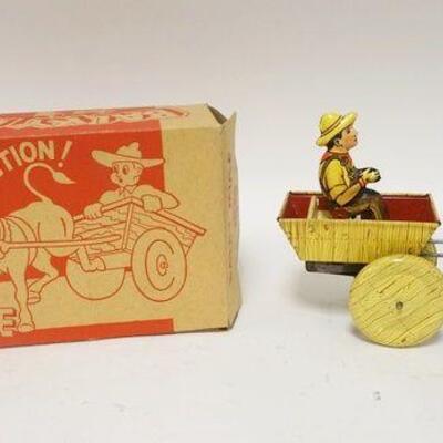 1308	MARX BALKY MULE TIN TOY IN BOX, 8 1/4 IN LONG
