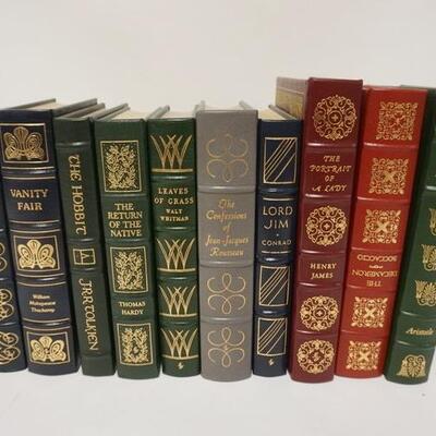 1077	GROUP OF 10 EASTON PRESS LEATHER BOUND BOOKS, INCLUDES LORD JIM, VANITY FAIR, ETC, BOOKS HAVE OWNERS BOOKPLATE
