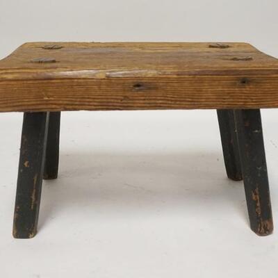 1326	SMALL MORTISED STOOL, 13 IN X 8 IN X 8 1/4 IN HIGH
